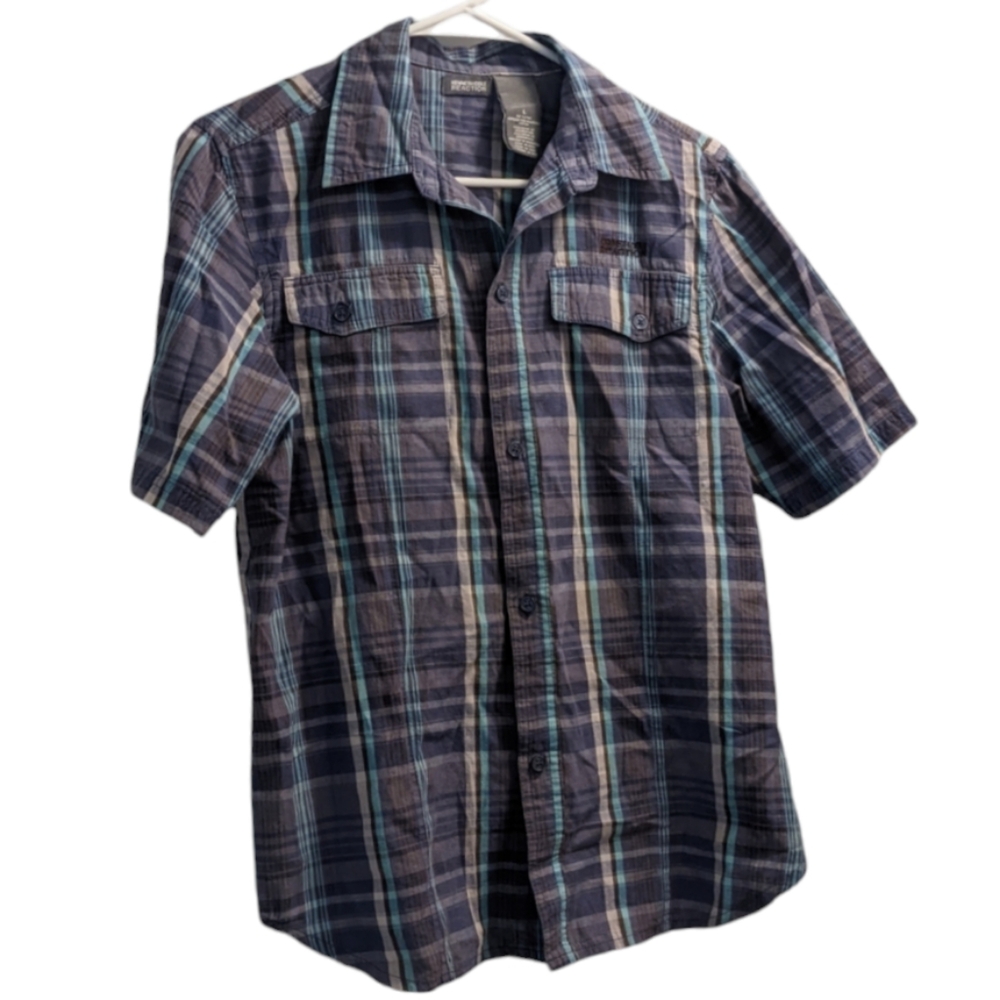 💥☎️ LAST CALL Kenneth Cole Reaction Plaid Short Sleeve Button Down L (Boys)